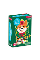 Mudpuppy Christmas Corgi Scratch and Sniff Shaped Mini Puzzle 48pc CLEARANCE FINAL SALE