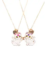 Great Pretenders Smitten Kitten Tear & Share Necklaces, 2pc