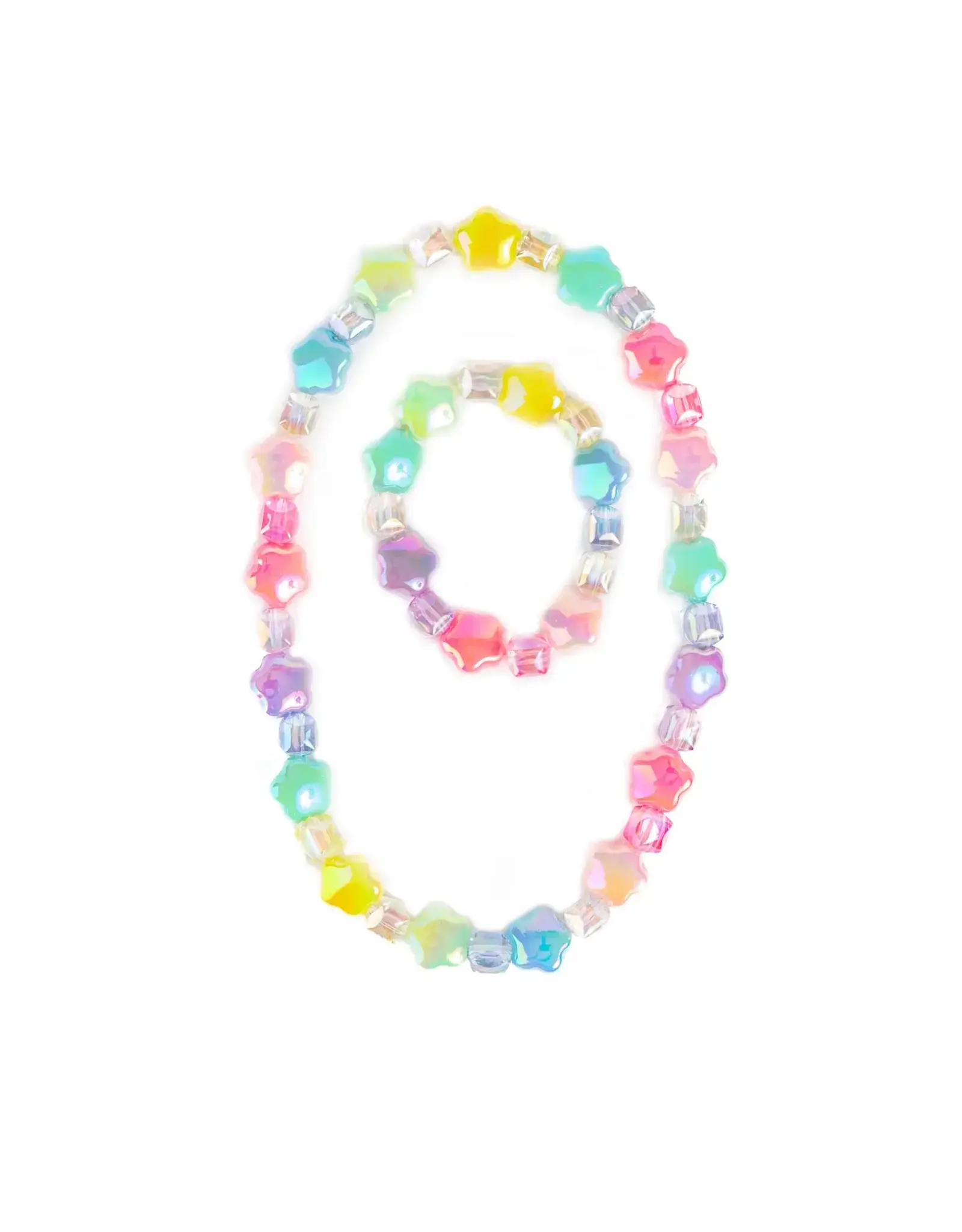 Great Pretenders Wish Upon a Rainbow Star Necklace & Bracelet Set, 2pc