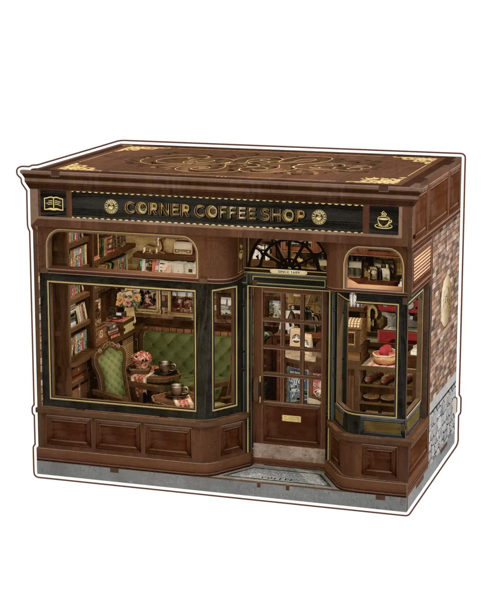 JaCaRou Puzzles Book Nook - Corner Coffee Shop