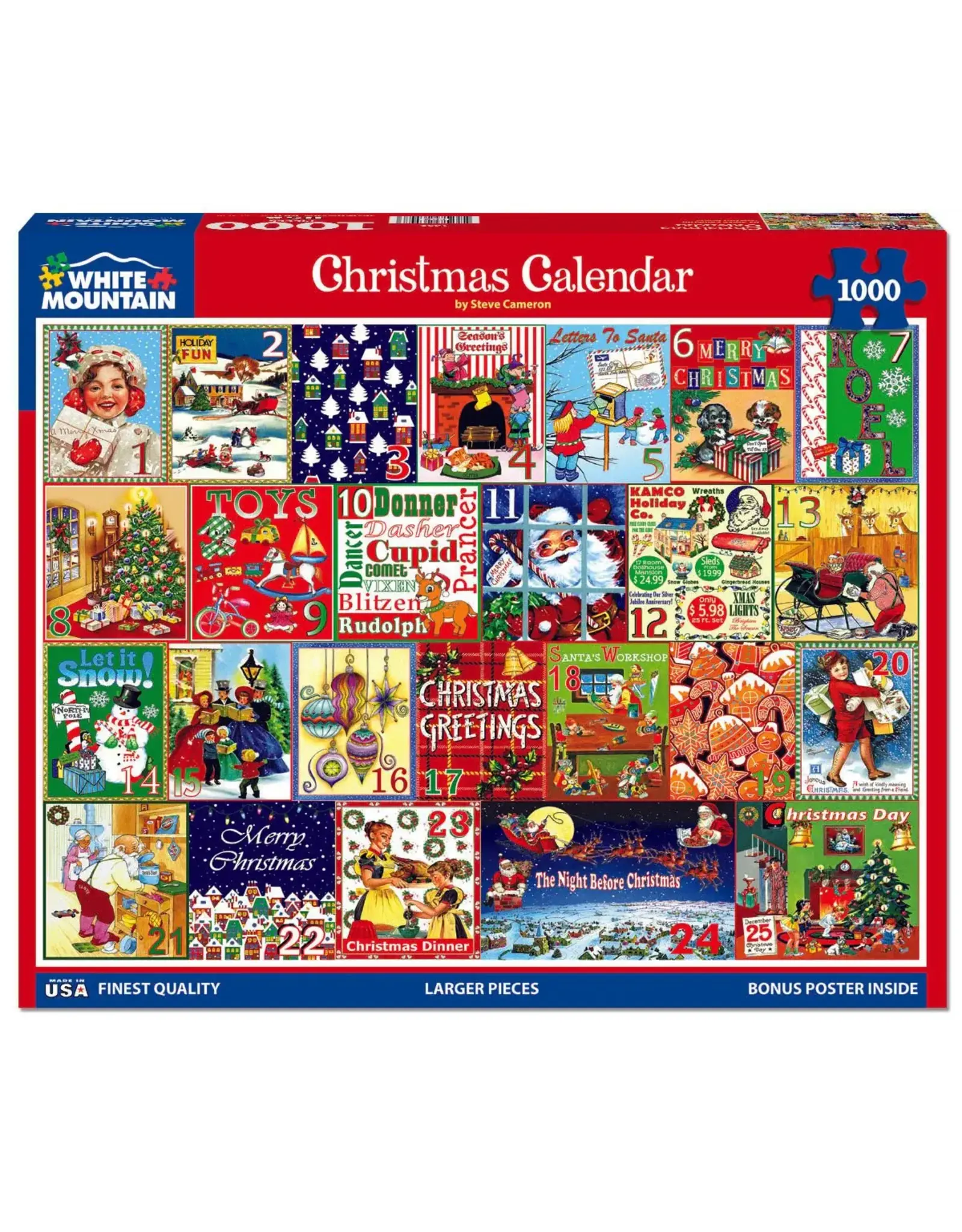 White Mountain Puzzles Christmas Calendar 1000pc