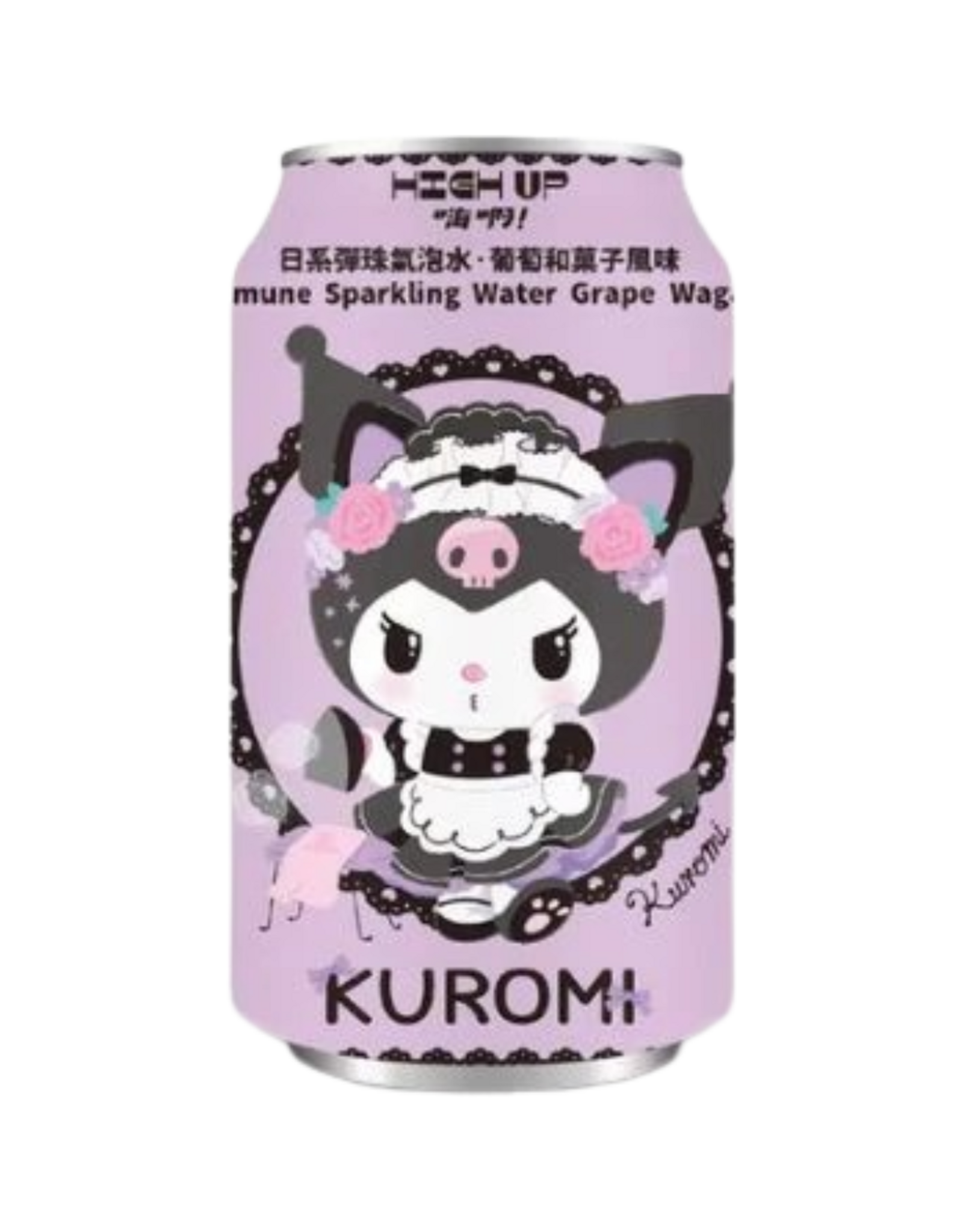 High up Kuromi Japanese Ramune Sparkling Water Grape Wagashi