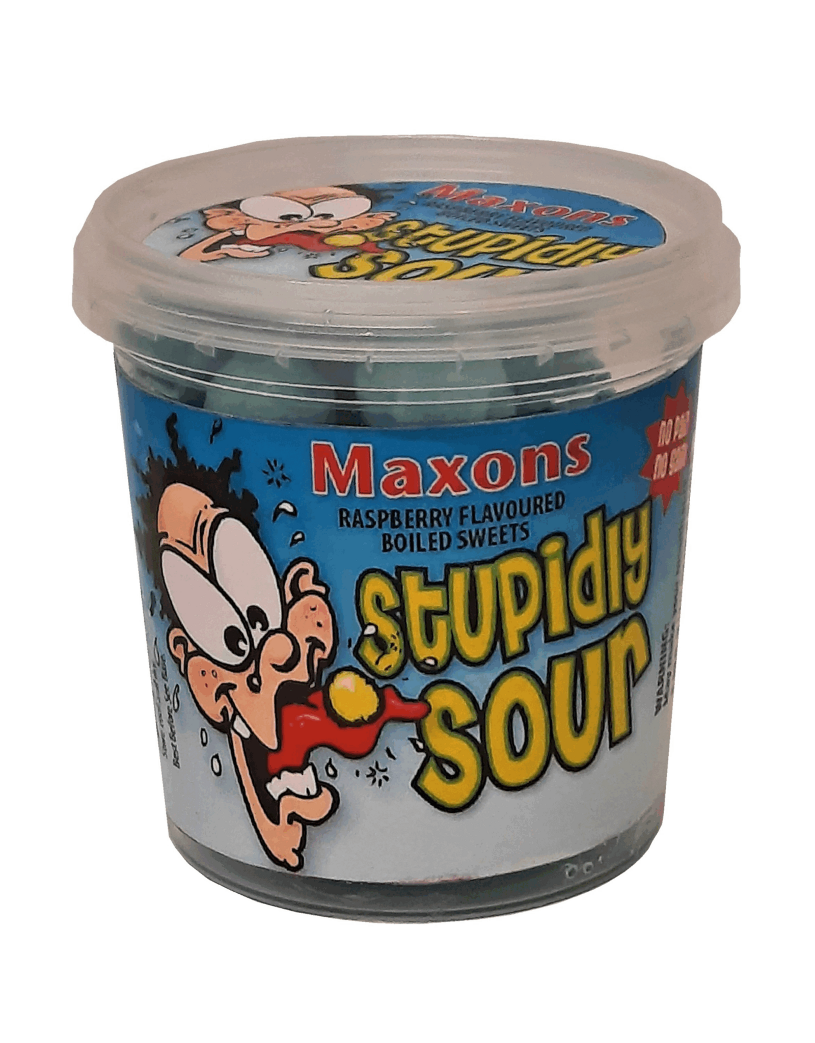 Maxon’s Stupidly Sour Raspberry Sweets Tub (British)