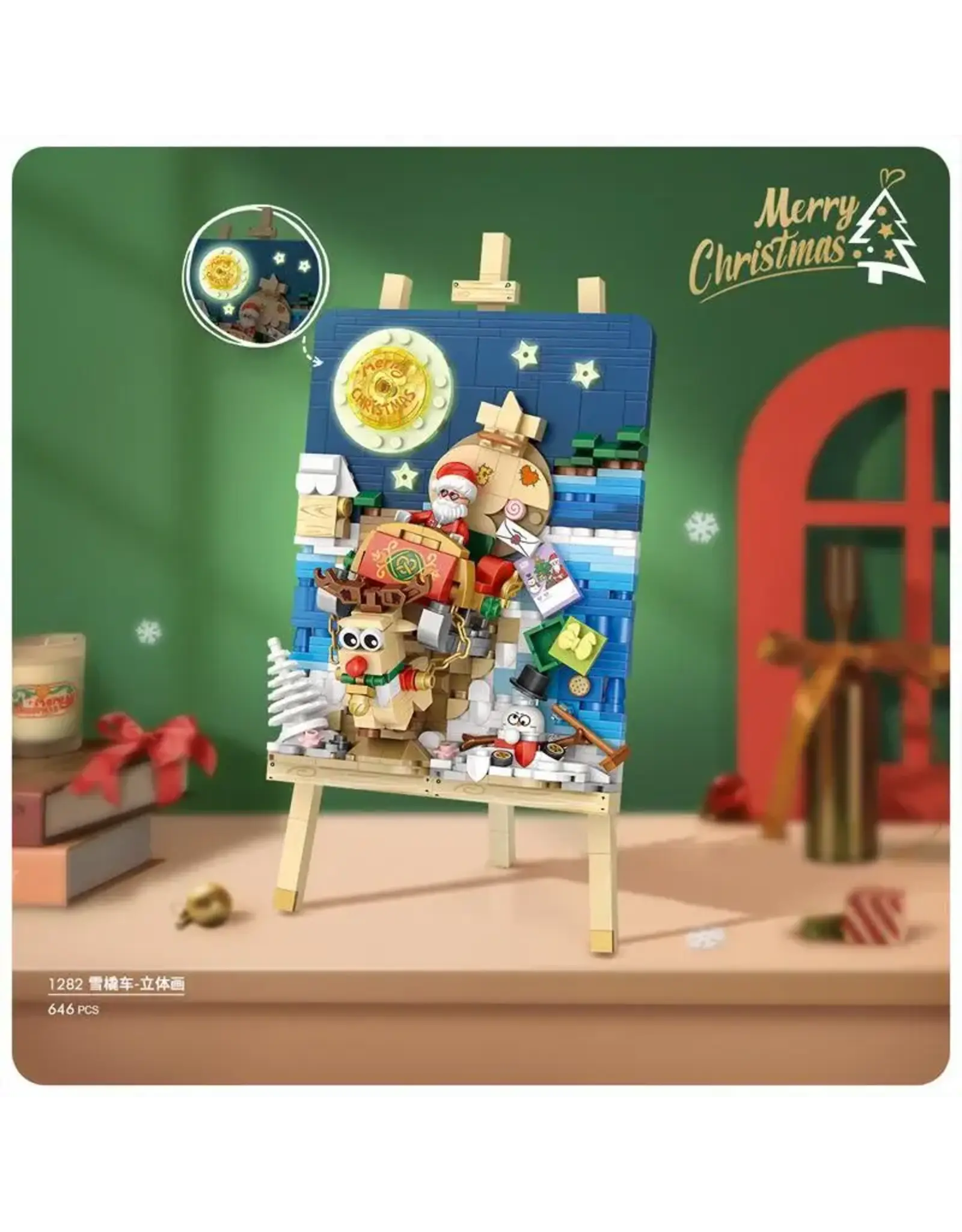 LOZ Christmas Sleigh Painting Mini Block Set
