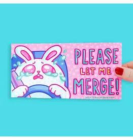 Turtle's Soup Please Let Me Merge Rabbit Bumper Sticker