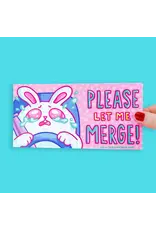 Turtle's Soup Please Let Me Merge Rabbit Bumper Sticker