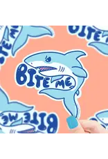 Turtle's Soup Bite Me Great White Shark Vinyl Sticker