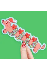 Turtle's Soup Holiday Weenie Dog Christmas Long Vinyl Sticker