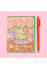 Turtle's Soup May You Find Many Books Under Your Tree Christmas Holiday Card