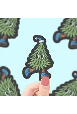 Turtle's Soup Running Tree Christmas Vinyl Sticker