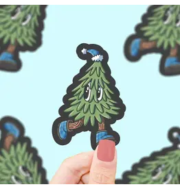 Turtle's Soup Running Tree Christmas Vinyl Sticker