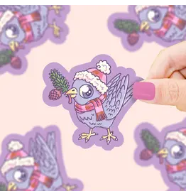 Turtle's Soup Winter Bird Christmas Vinyl Sticker