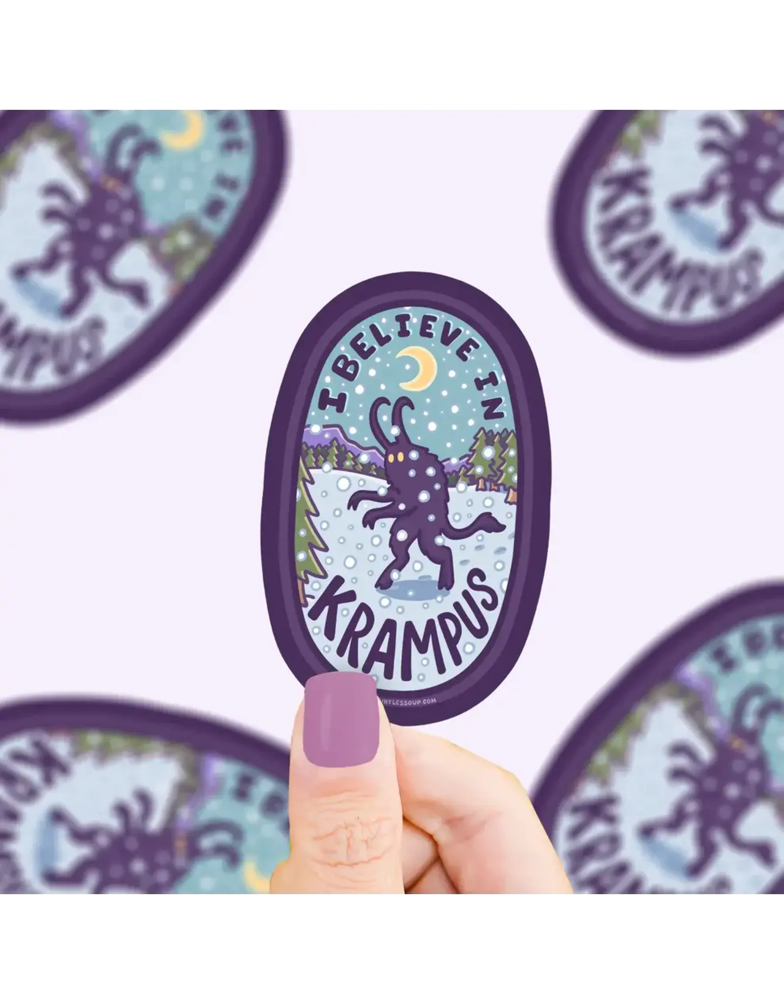 Turtle's Soup Believe In Krampus Christmas Vinyl Sticker