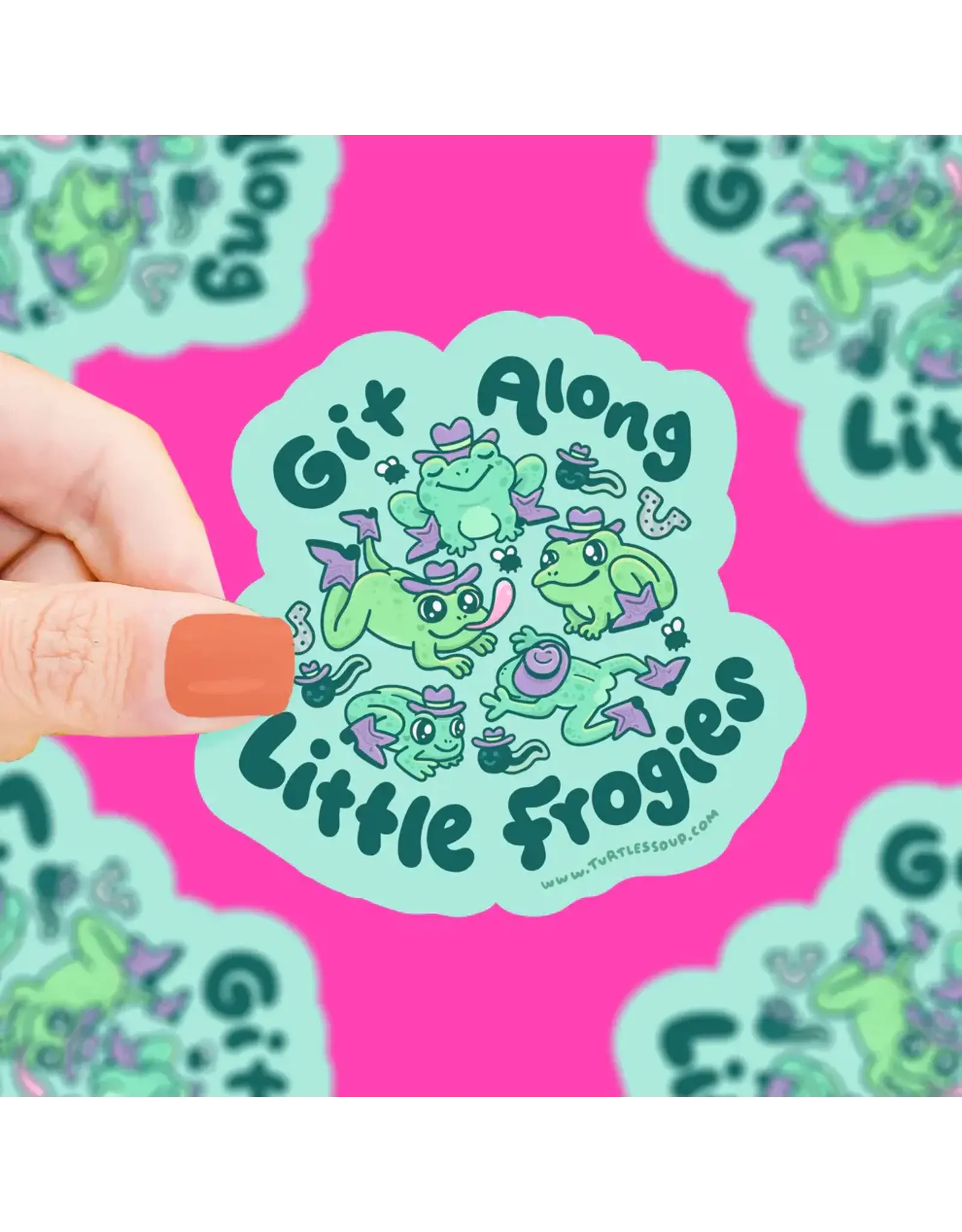 Turtle's Soup Get Along Little Frogies Vinyl Sticker