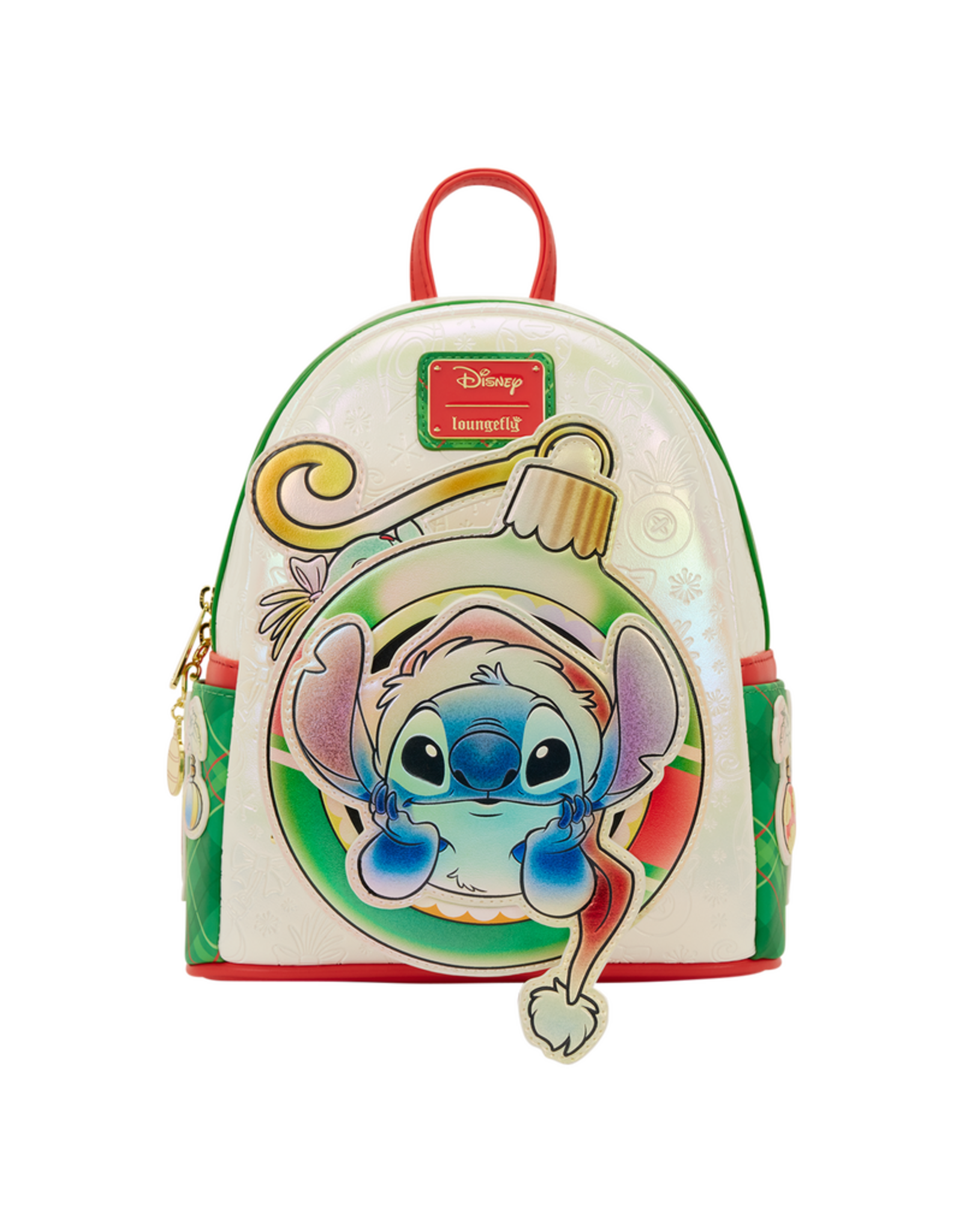 Loungefly Stitch & Scrump Iridescent Holiday Ornament Mini Backpack