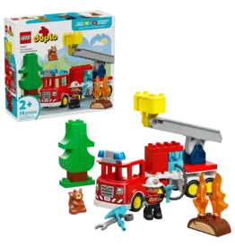 Lego Fire Truck with Hose and Firefighter