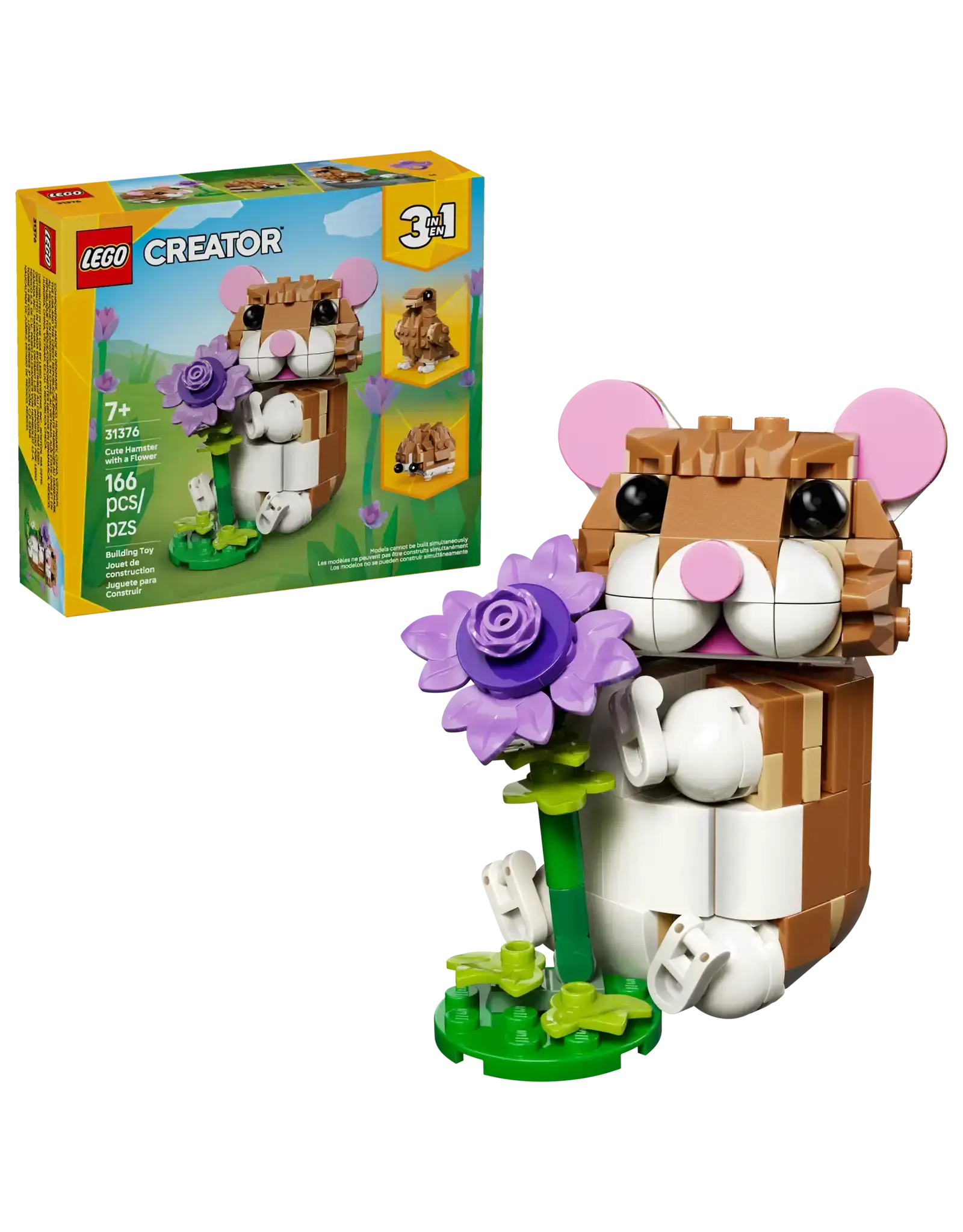 Lego Cute Hamster with a Flower
