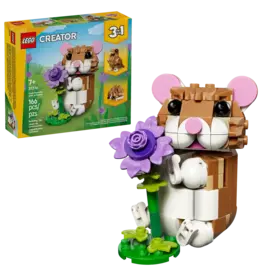 Lego Cute Hamster with a Flower