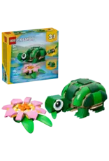 Lego Turtle with a Water Lily Flower