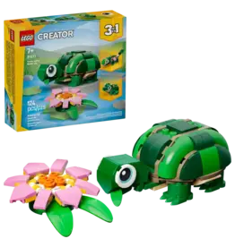 Lego Turtle with a Water Lily Flower