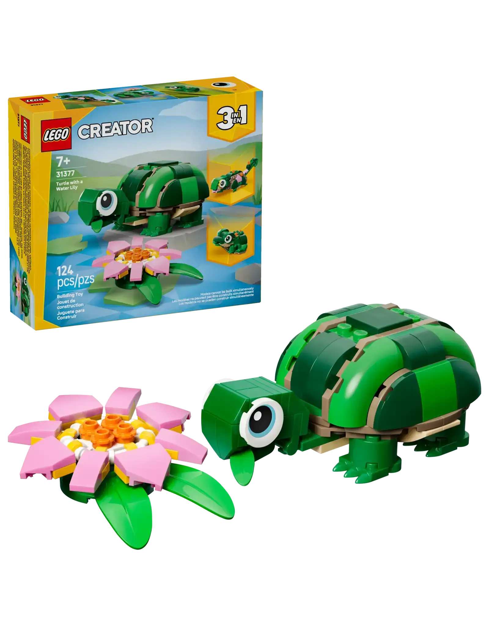 Lego Turtle with a Water Lily Flower