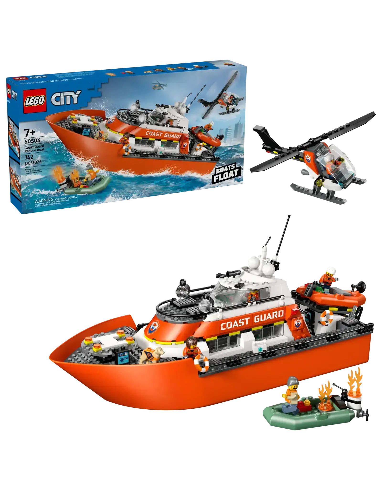 Lego Coast Guard Rescue Boat & Helicopter