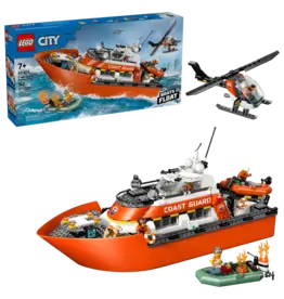 Lego Coast Guard Rescue Boat & Helicopter