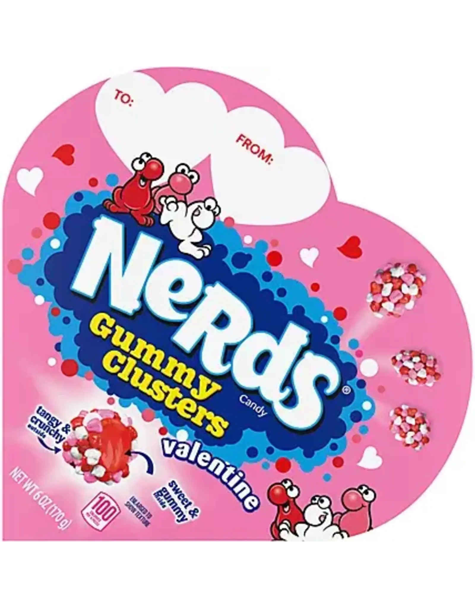 Ferrara Nerds Valentine's Gummy Clusters Heart Shaped Box
