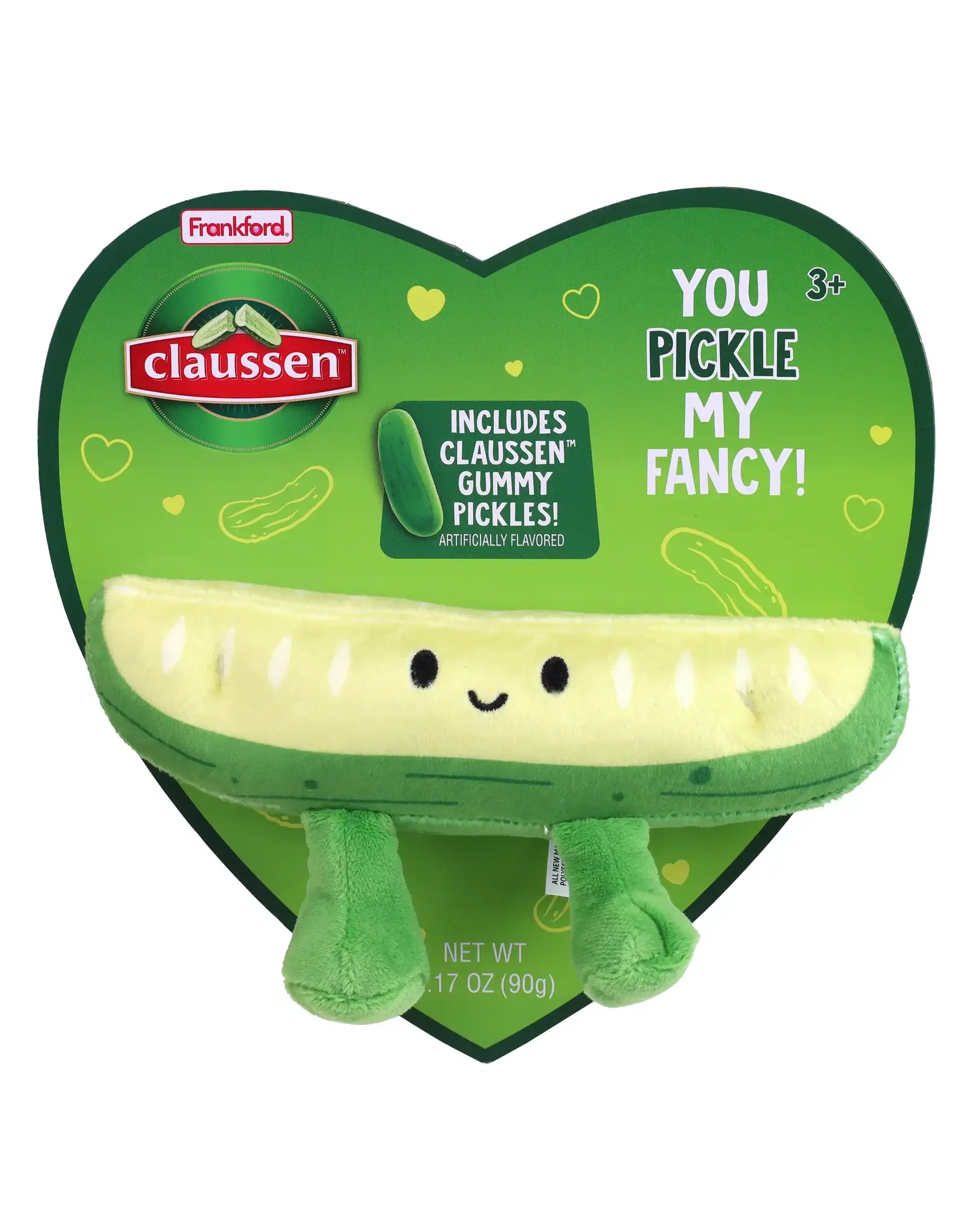Claussen Pickle Valentine's Heart Box with Plush Toy