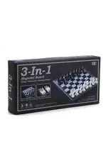 3-in-1 Magnetic Chess/Checkers/Backgammon Set
