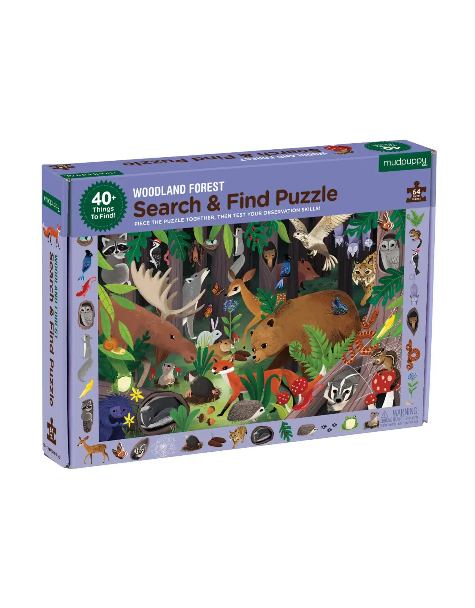 Mudpuppy Woodland Forest Search & Find 64 Piece Puzzle