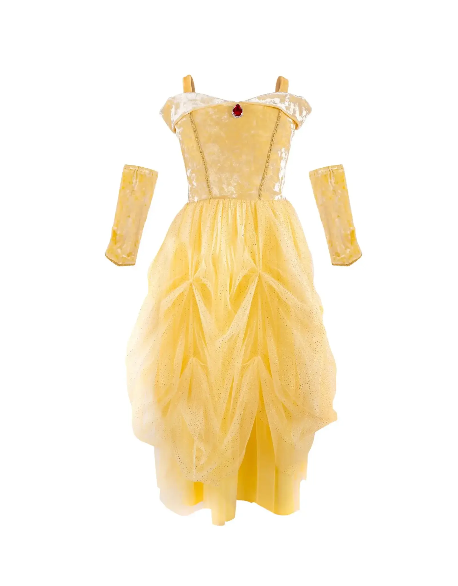 Great Pretenders Velvety Soft Yellow Princess Gown with Arm Warmers, size 5/6
