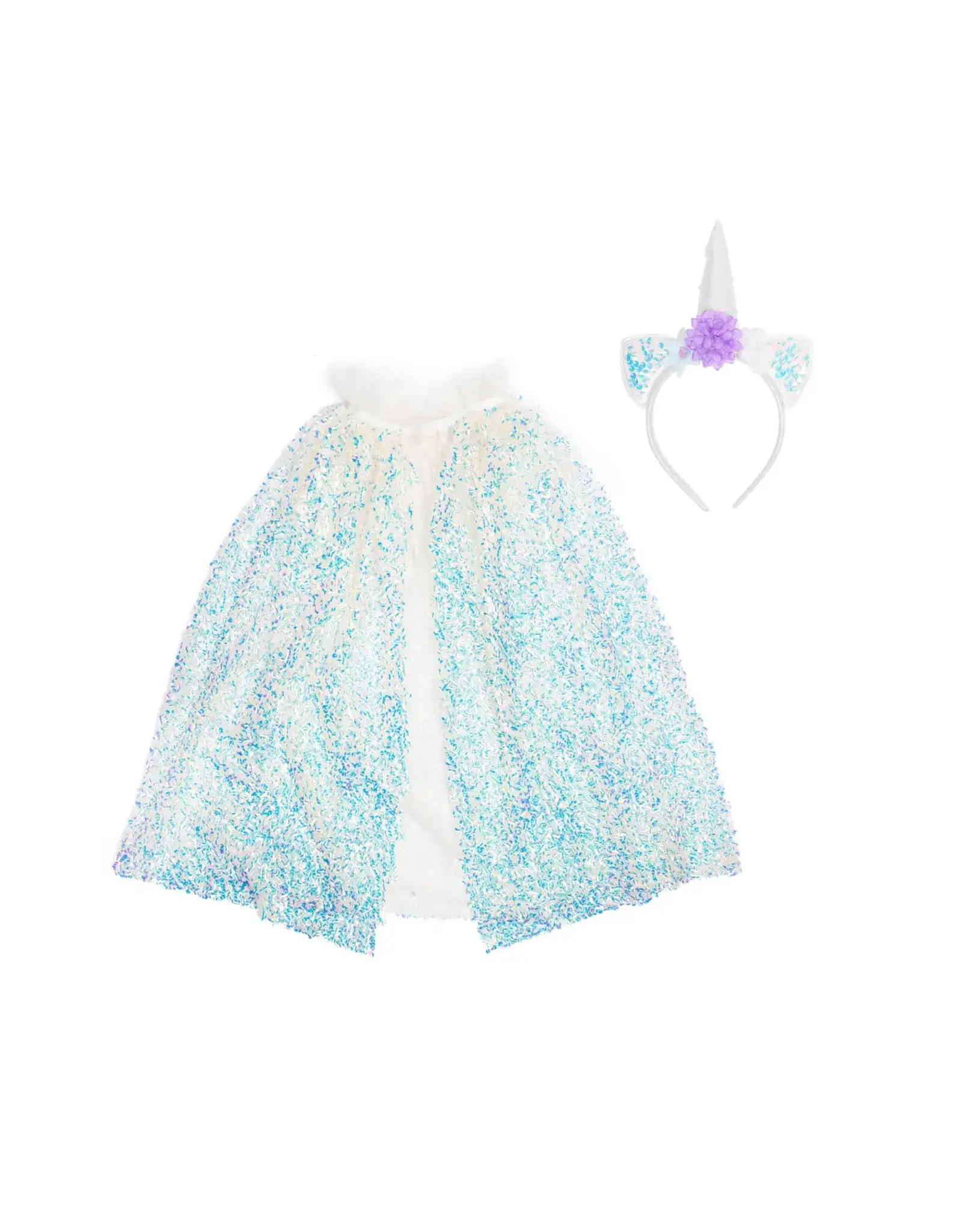 Great Pretenders Unicorn Sparkle Cape and Headband, Size 4/6