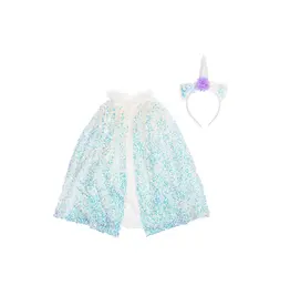 Great Pretenders Unicorn Sparkle Cape and Headband, Size 4/6