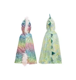 Great Pretenders Rainbow Reversible Unicorn Dragon Cape, Size 3/4