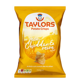 Taylors Crisps Mature Cheddar & Onion 150g (British)