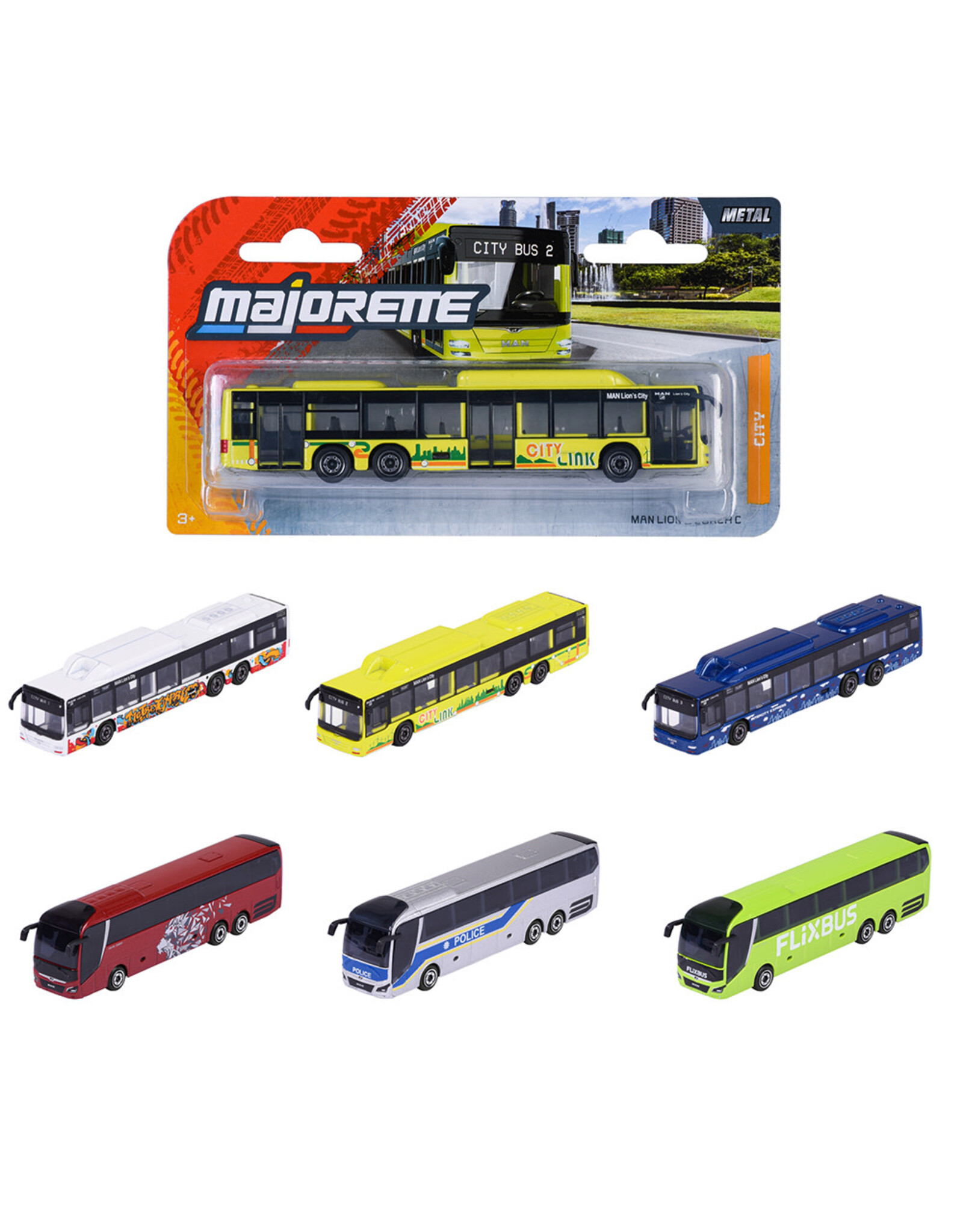 Majorette - City Bus 13cm, Assorted