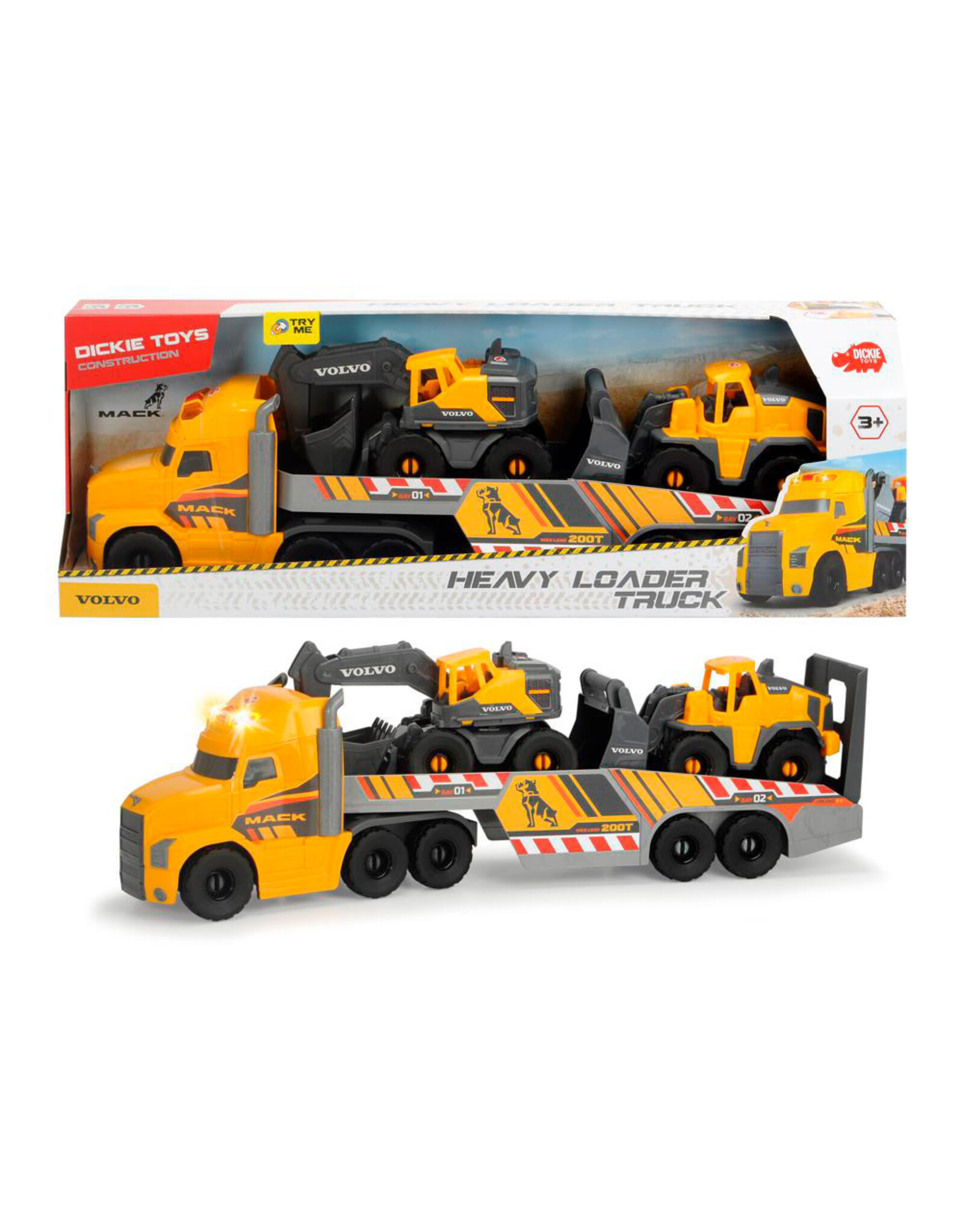Dickie - Mack/Volvo Heavy Loader Truck Light and Sound 70 cm