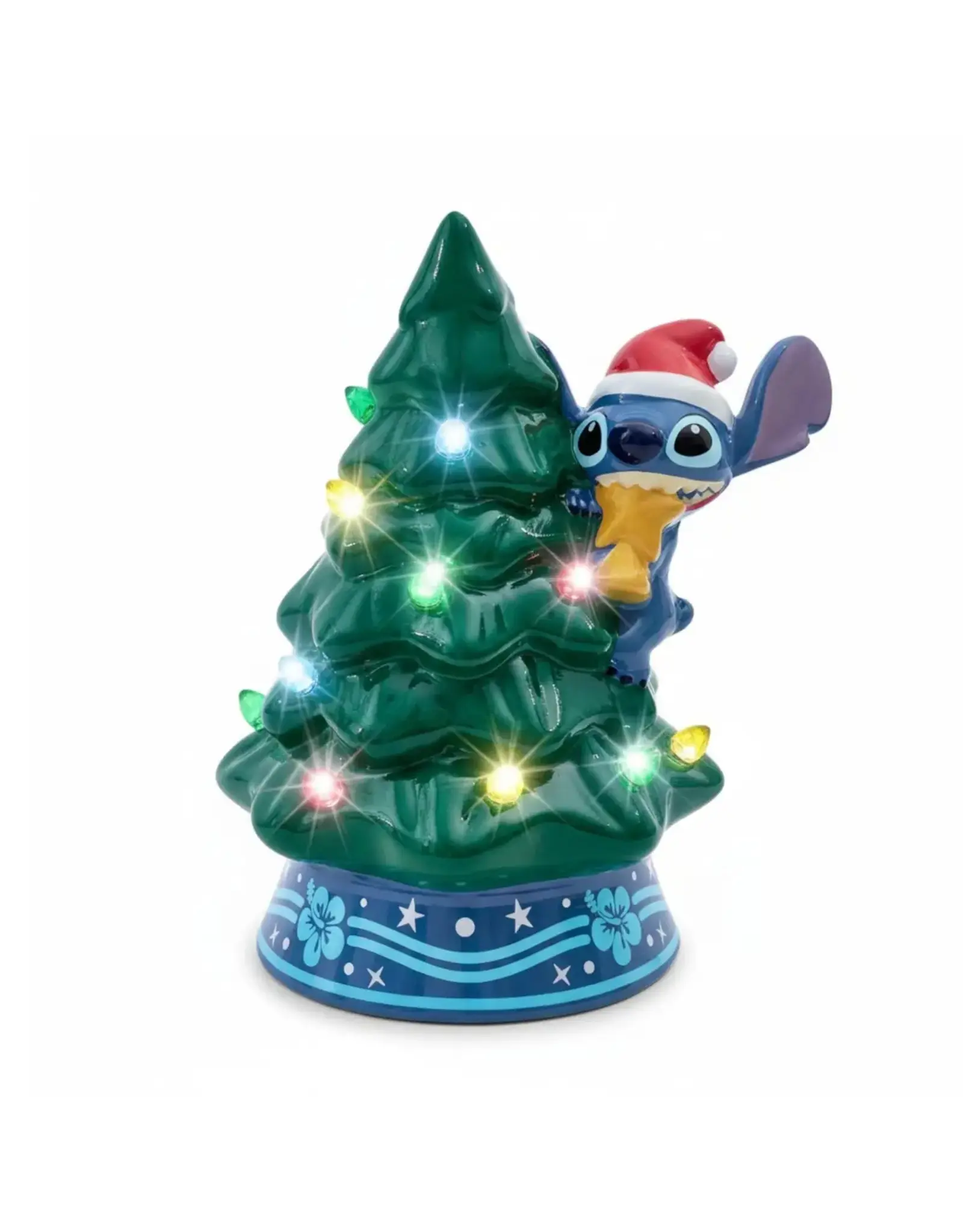 Holiday Light Up Ceramic Christmas Tree 6" Disney Lilo & Stitch