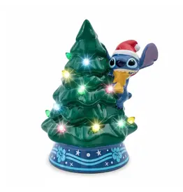 Holiday Light Up Ceramic Christmas Tree 6" Disney Lilo & Stitch