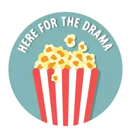 Stickers Northwest Here For The Drama Popcorn Sticker