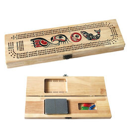 Native Northwest 3-Track Cribbage Board - Eagle & Salmon