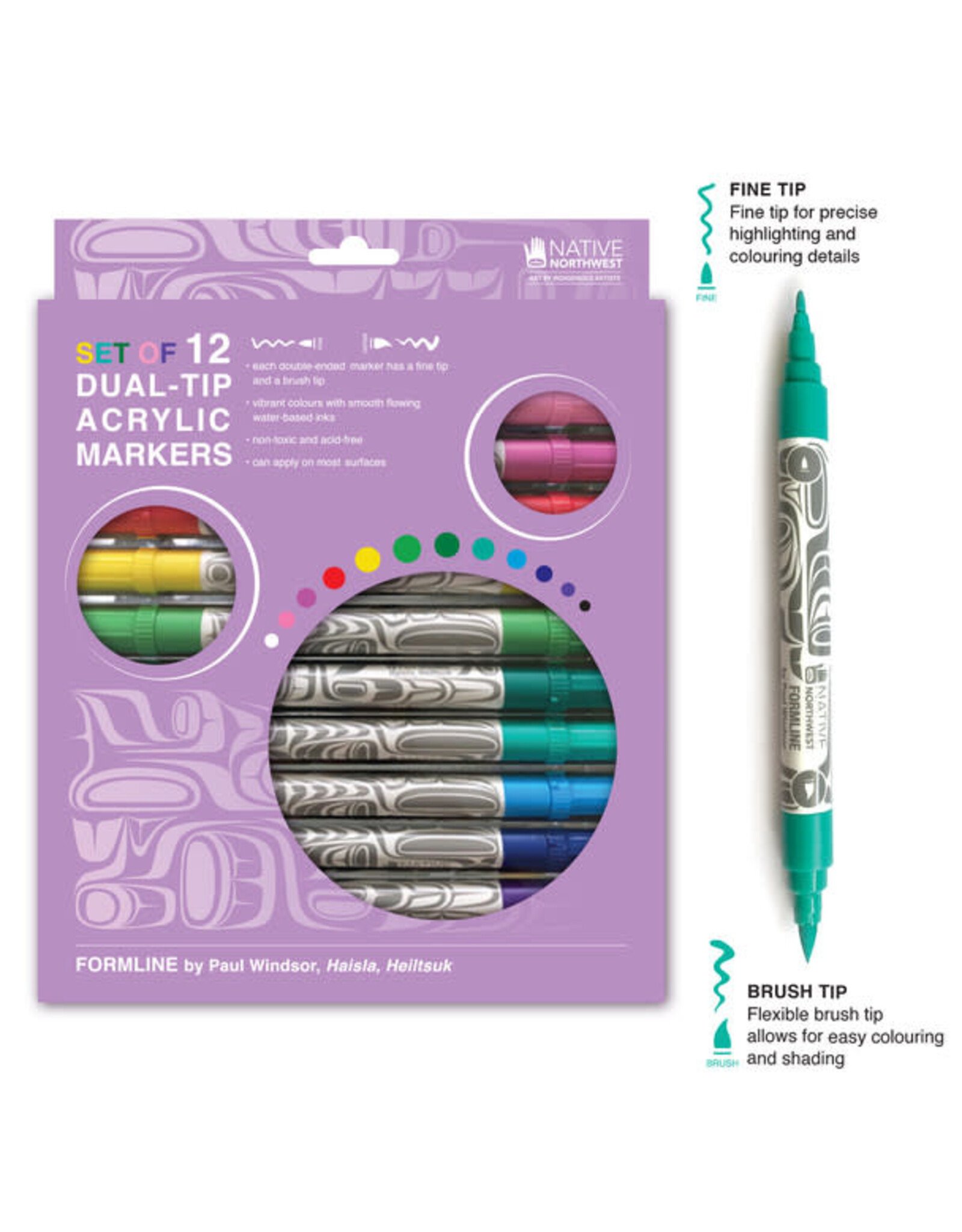 Native Northwest Acrylic Felt Markers - Formline