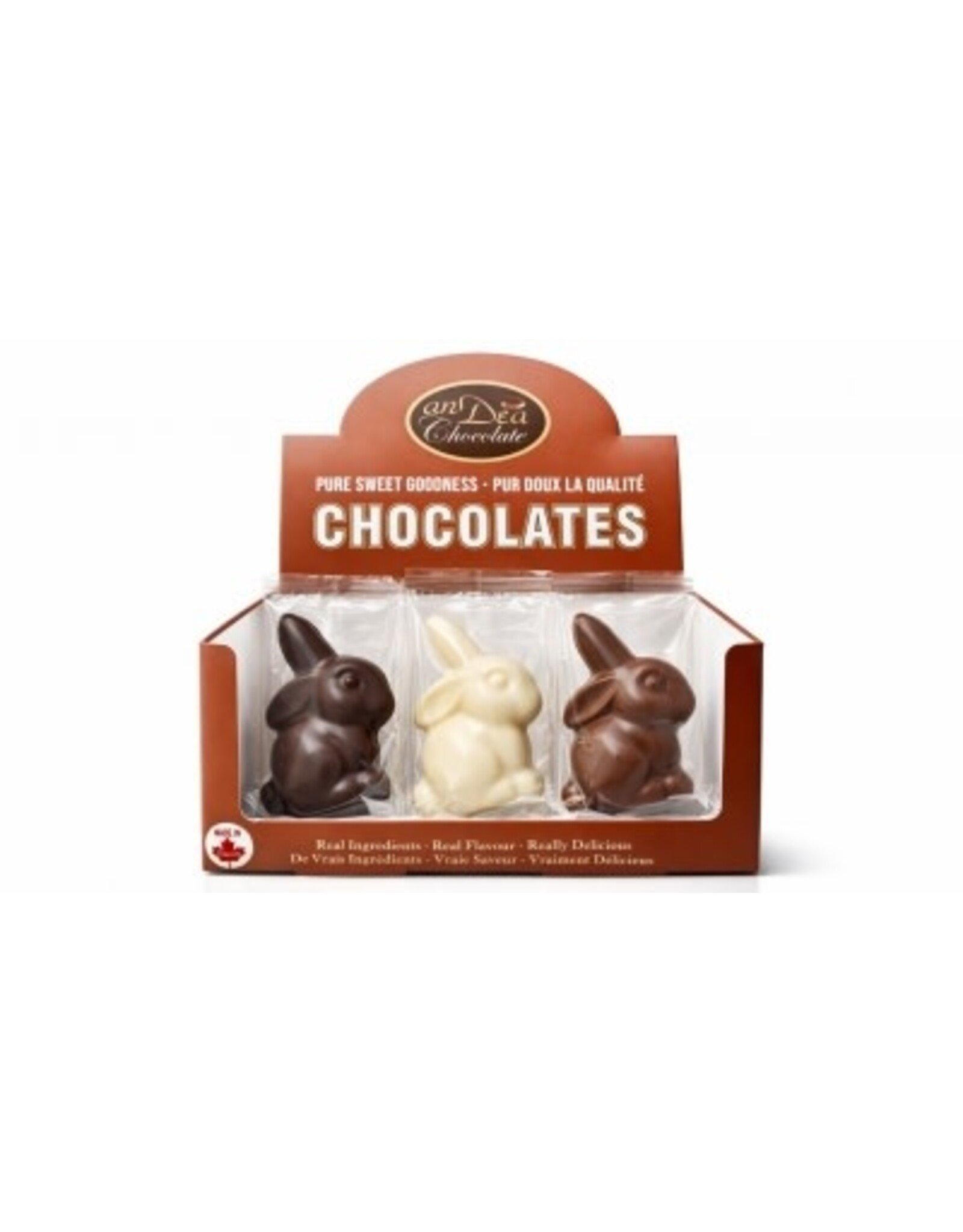 anDea Chocolate Milk, White & Dark Chocolate Baby Bunny Assorted