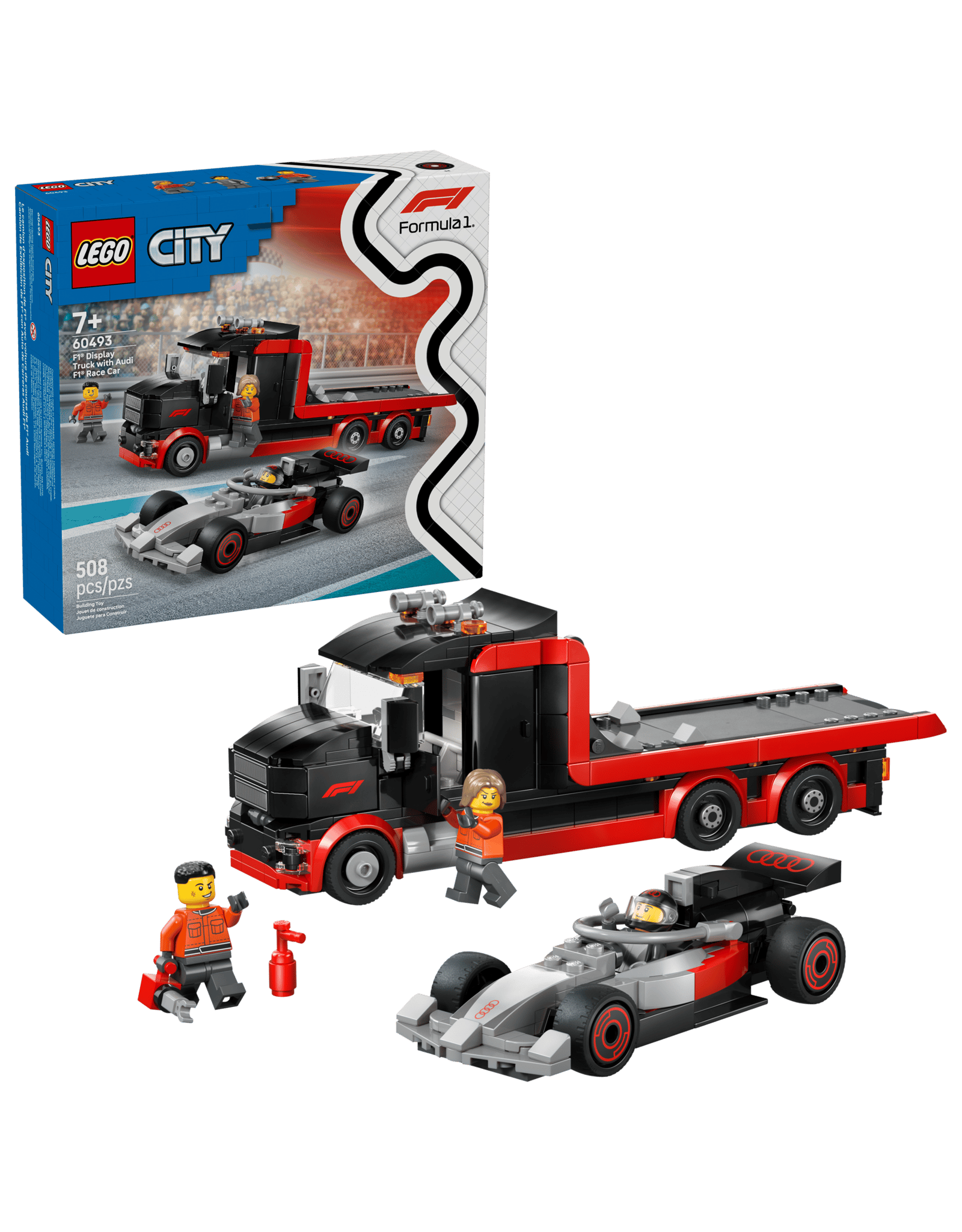 Lego F1 Display Truck with Audi F1 Race Car