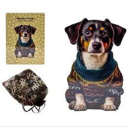 Wooden Dog Sweater Puzzle Set