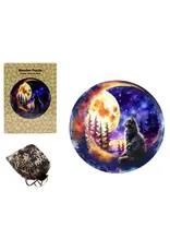 Wooden Round Moon & Cat Puzzle Set