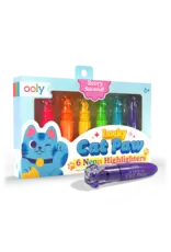 Ooly Lucky Cat Paw: Scented Neon Highlighters - Set of 6