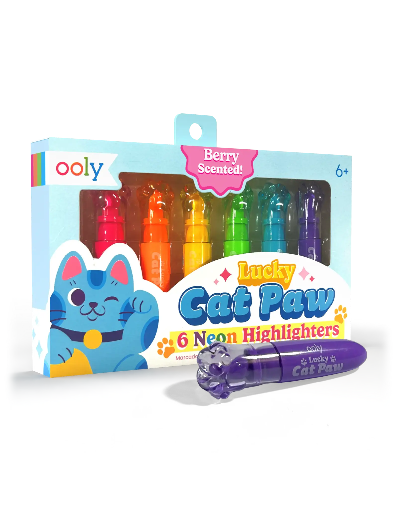 Ooly Lucky Cat Paw: Scented Neon Highlighters - Set of 6