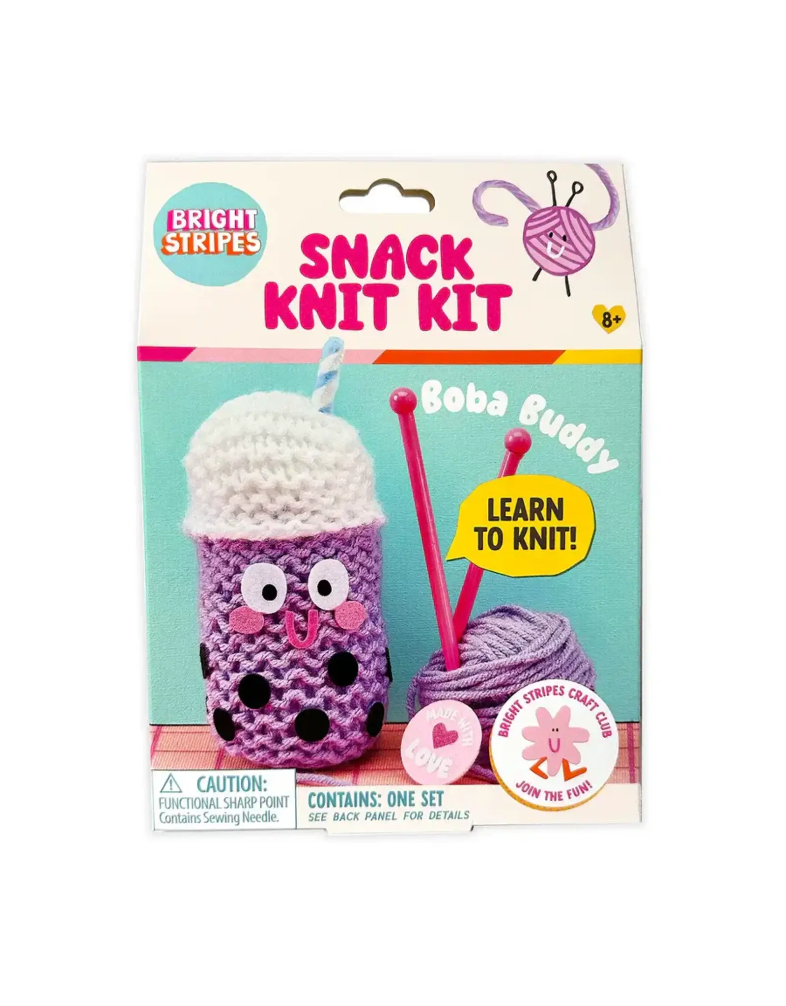 Bright Stripes Snack Knit Kit - Boba Buddy